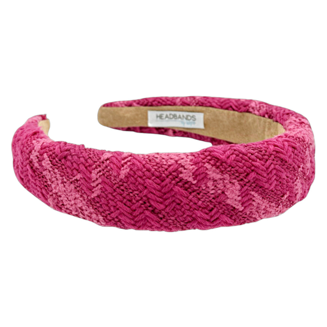 Padded Headband - Hot Pink Check